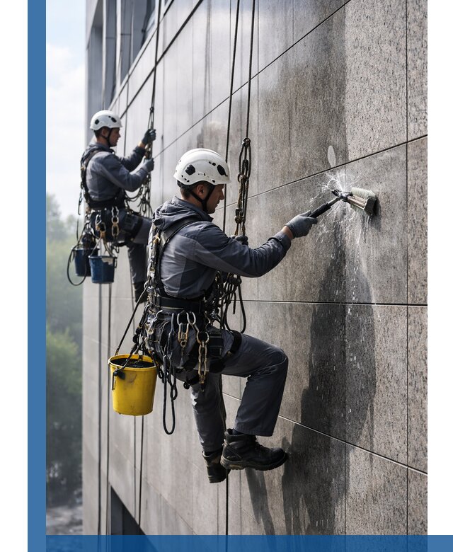 Профессиональная мойка фасада из керамогранита в Угличе