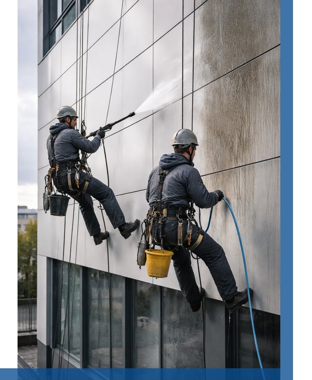 Мойка фасада из композита в Угличе по цене от 313 р. | ВЫСОТНИК-Глч