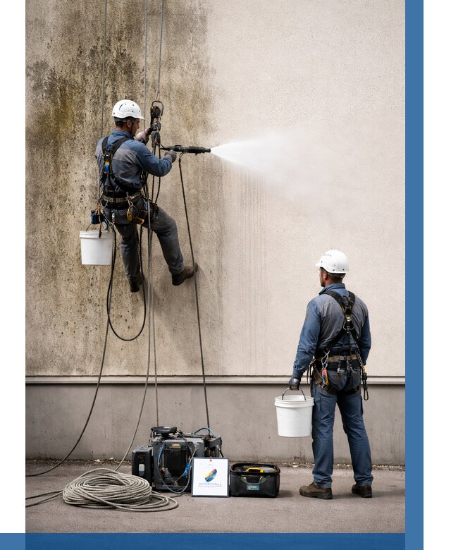 Очистка фасада от плесени в Угличе от 313 р. | ВЫСОТНИК-Глч