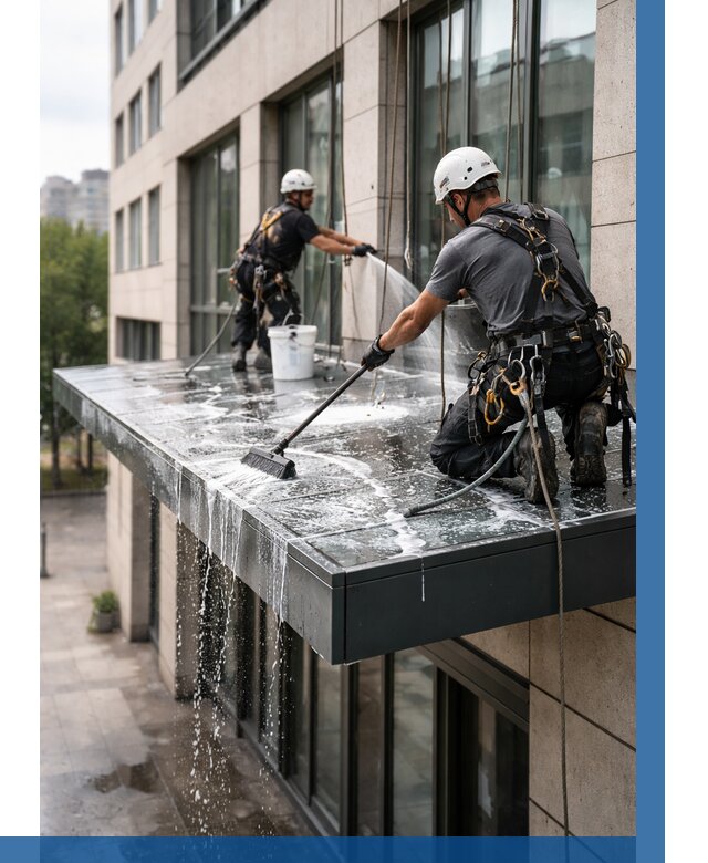 Мойка козырьков и навесов в Угличе от 3647 р. | ВЫСОТНИК-Глч