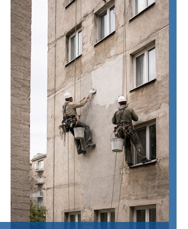 Косметический ремонт фасада в Угличе от 1146 р. | ВЫСОТНИК-Глч