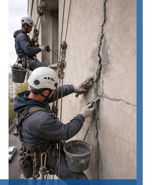 Заделка трещин на фасаде в Угличе от 938 р. | ВЫСОТНИК-Глч