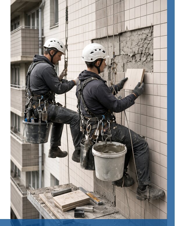 Ремонт облицовки фасада плиткой в Угличе от 1876 р. | ВЫСОТНИК-Глч