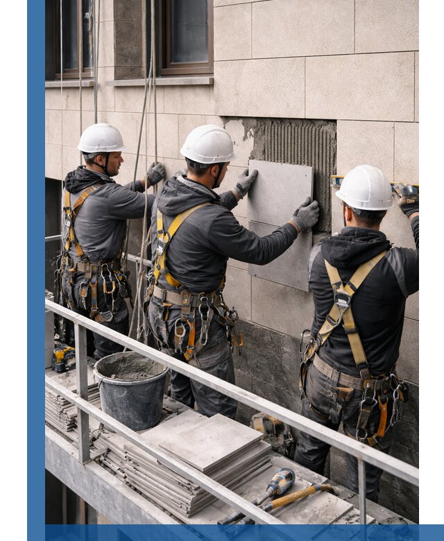 Ремонт облицовки фасада плиткой в Угличе с гарантией