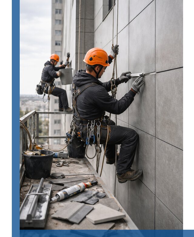 Профессиональный ремонт фасада из керамогранита в Угличе