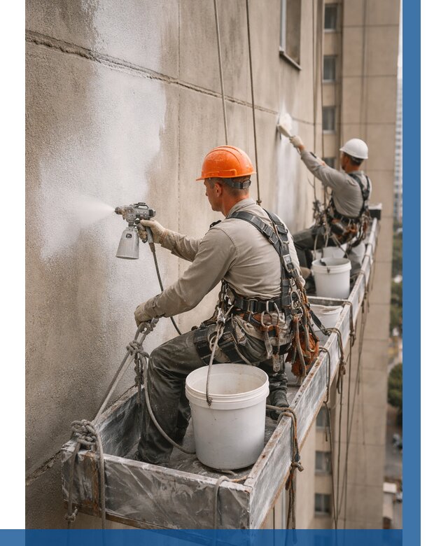 Грунтовка фасада на высоте в Угличе от 125 р. | ВЫСОТНИК-Глч