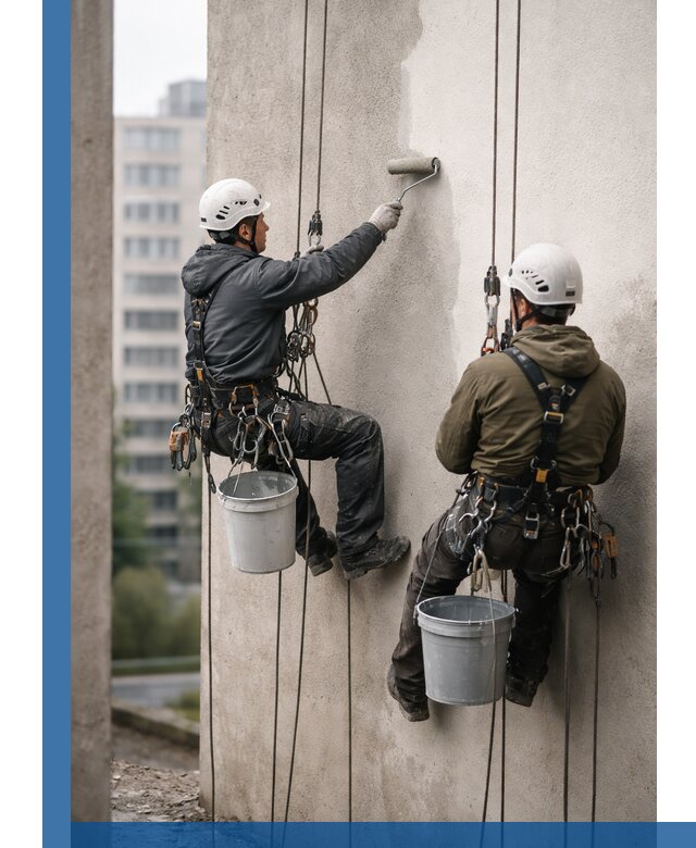 Покраска фасадов высотными альпинистами в Угличе с гарантией