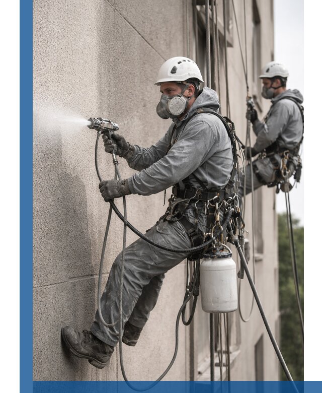 Безвоздушная покраска фасадов зданий в Угличе профессионально