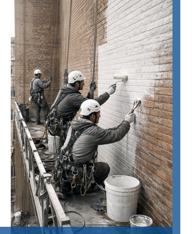 Покраска кирпичного фасада в Угличе от 365 р. | ВЫСОТНИК-Глч