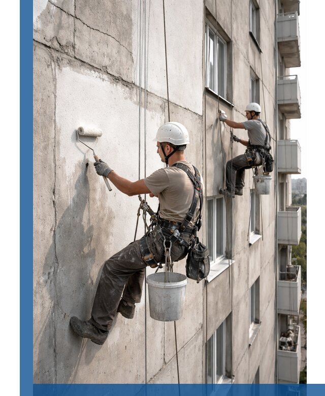 Покраска бетонного фасада в Угличе для жилых и промышленных объектов