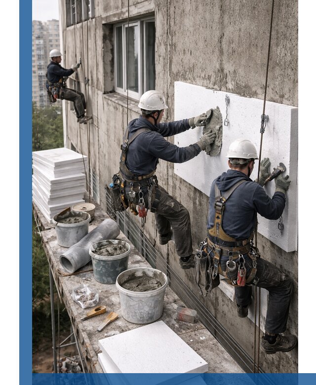 Утепление фасада пенополистиролом в Угличе под ключ