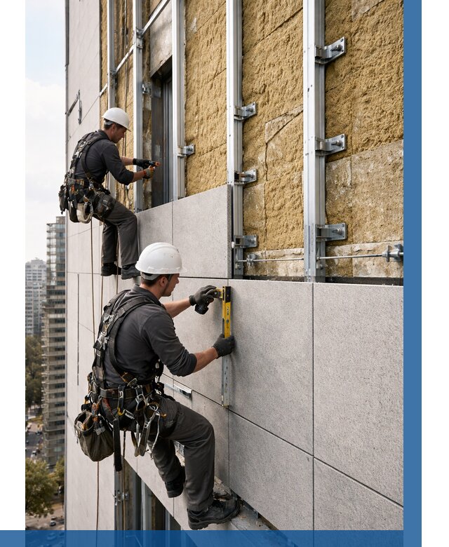 Монтаж вентилируемого фасада в Угличе от 3647 р. | ВЫСОТНИК-Глч