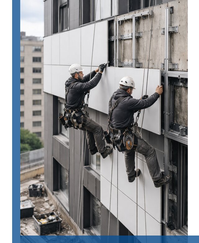 Монтаж композитных панелей фасада в Угличе под ключ