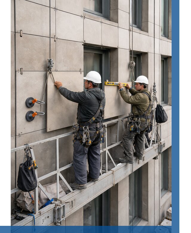 Монтаж керамогранита на фасад в Угличе от 2605 р. | ВЫСОТНИК-Глч