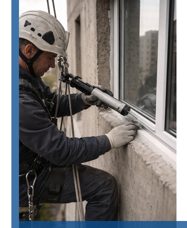 Герметизация оконных швов снаружи в Угличе профессионально