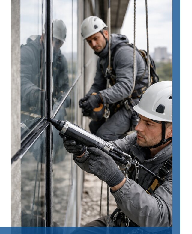 Герметизация витражных швов в Угличе от 677 р. | ВЫСОТНИК-Глч