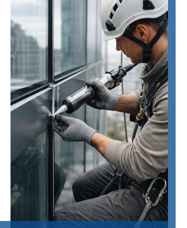 Герметизация стыков витража в Угличе от 1250 р. | ВЫСОТНИК-Глч