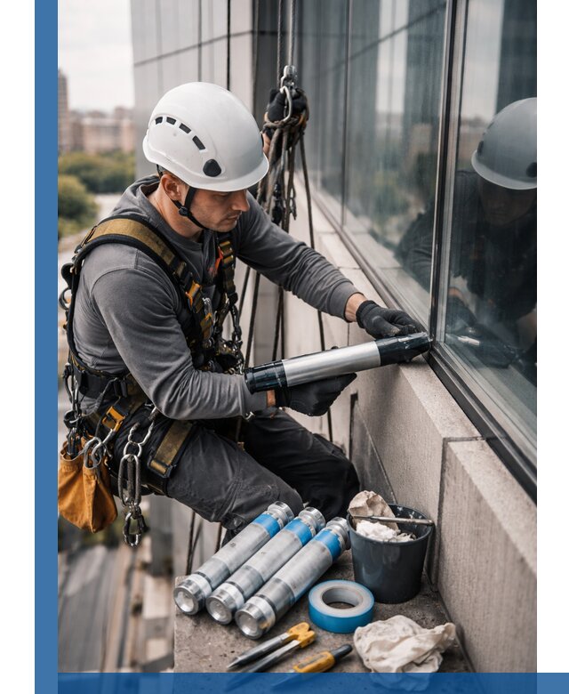 Герметизация стыков витража в Угличе для герметичных фасадов