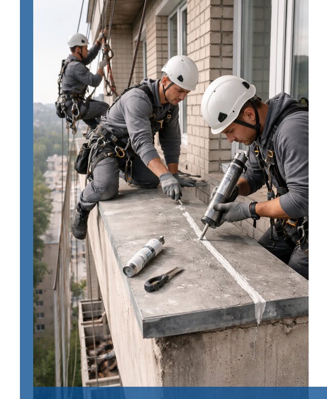 Герметизация балконного козырька в Угличе профессионально