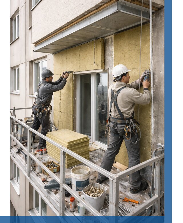 Утепление балкона снаружи в Угличе от 1667 р. под ключ ВЫСОТНИК-Глч