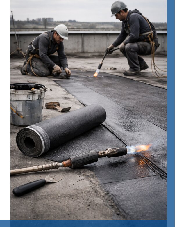 Ремонт рулонной кровли в Угличе от 677 р. | ВЫСОТНИК-Глч