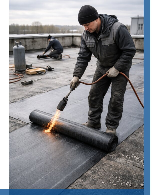 Ремонт наплавляемой кровли в Угличе от 729 р. | ВЫСОТНИК-Глч