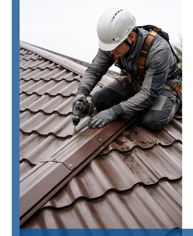 Ремонт металлочерепицы на крыше в Угличе профессионально