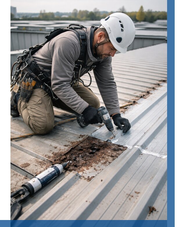 Ремонт профнастила на кровле в Угличе от 729 р. | ВЫСОТНИК-Глч