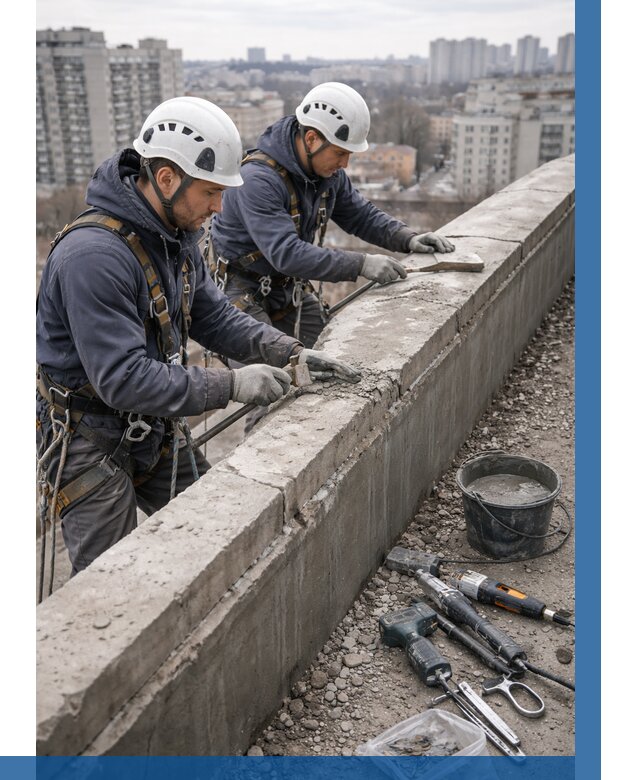 Ремонт парапета на кровле в Угличе от 1563 р. | ВЫСОТНИК-Глч