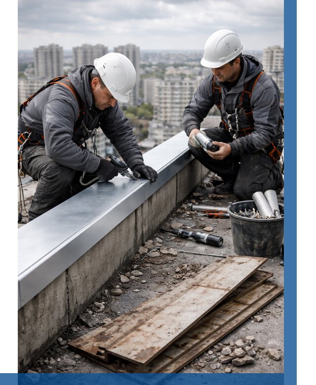 Замена парапетных крышек под ключ в Угличе от 1250 р. | ВЫСОТНИК-Глч