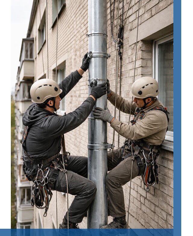 Замена водосточных труб в Угличе от 6773 р. | ВЫСОТНИК-Глч