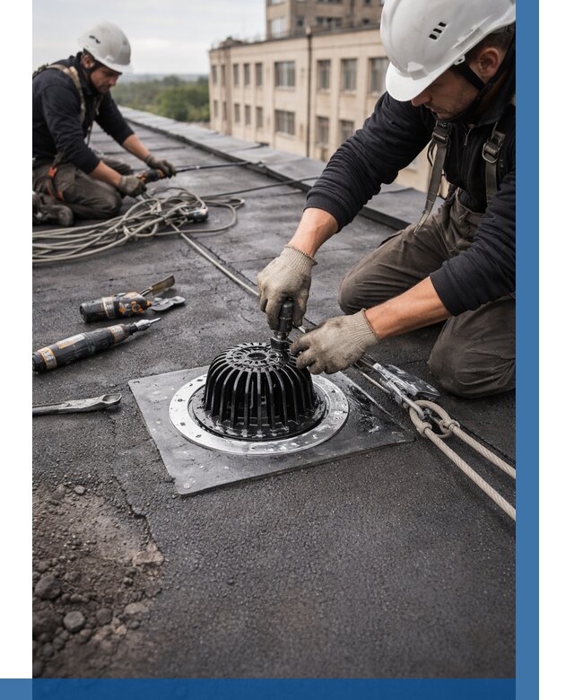 Установка водосточных воронок в Угличе цена от 3647 р. | ВЫСОТНИК-Глч