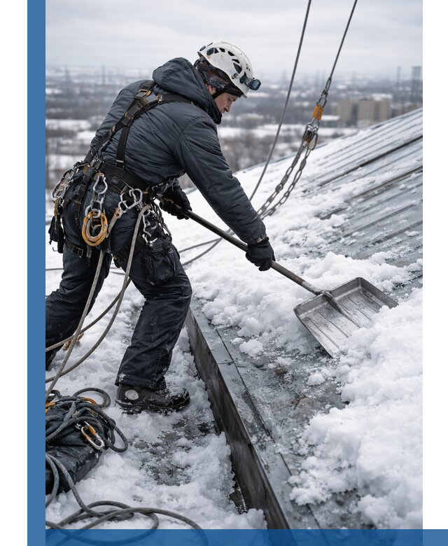 Профессиональная очистка кровли от снега и наледи в Угличе