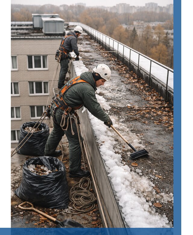 Очистка кровли по периметру в Угличе от 573 р. | ВЫСОТНИК-Глч