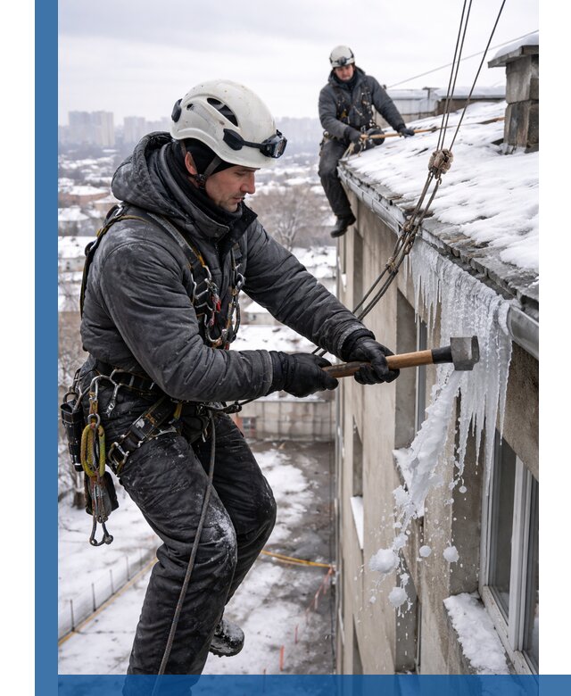 Сбивание и удаление сосулек с крыши в Угличе безопасно