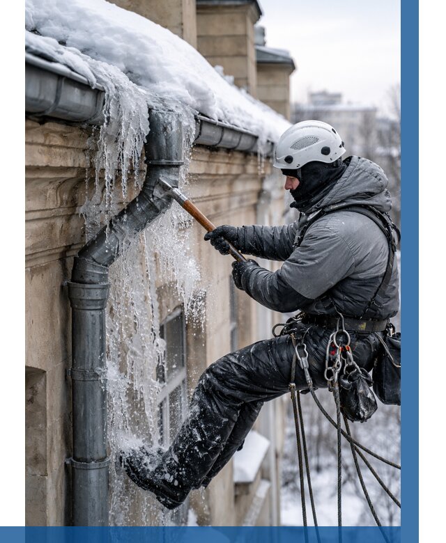 Очистка водостоков от льда в Угличе от 3647 р. | ВЫСОТНИК-Глч