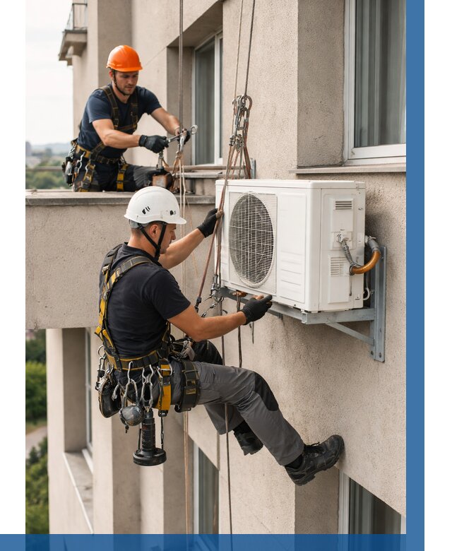 Монтаж внешнего блока кондиционера в Угличе от 6773 р. | ВЫСОТНИК-Глч