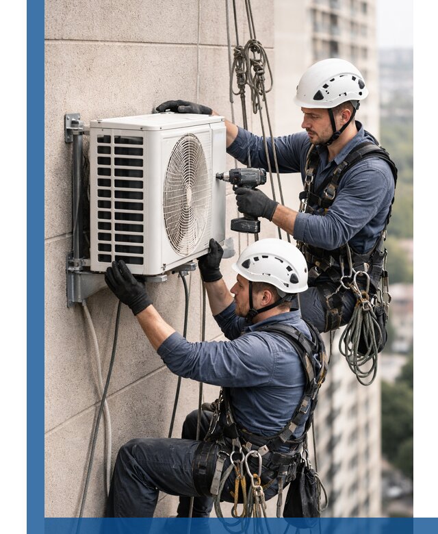 Монтаж внешнего блока кондиционера в Угличе установка и крепление