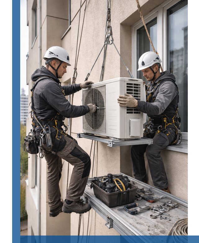 Перенос внешнего блока кондиционера в Угличе с монтажом и крепежом