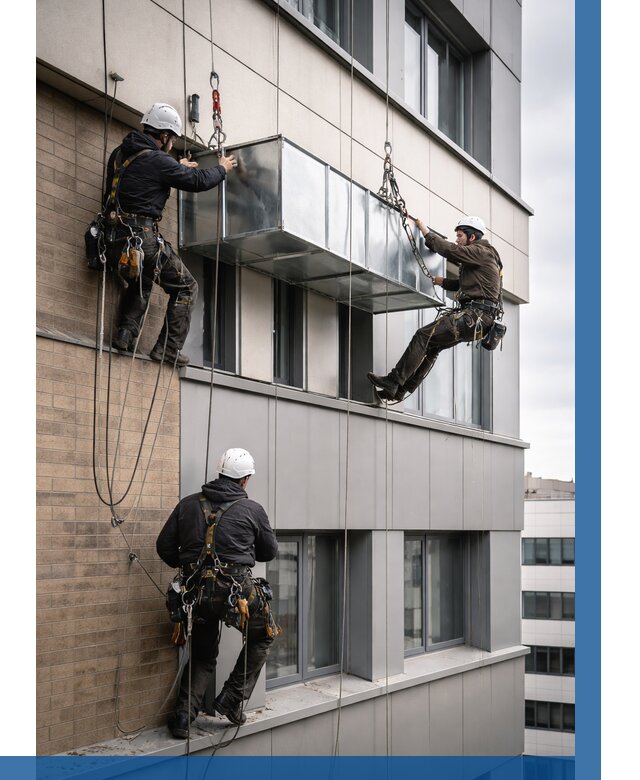 Монтаж воздуховодов на фасаде в Угличе от 1563 р. | ВЫСОТНИК-Глч