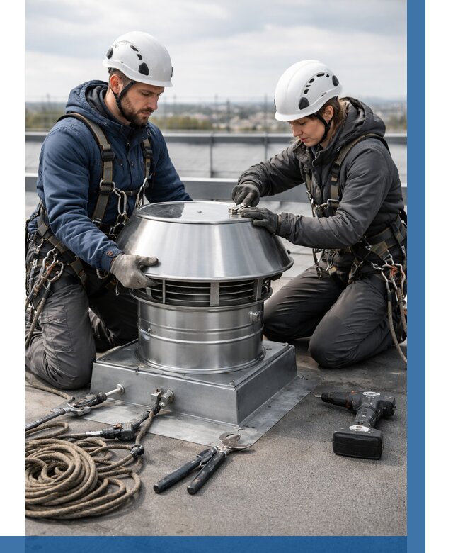 Установка дефлекторов на кровле в Угличе от 4689 р. | ВЫСОТНИК-Глч