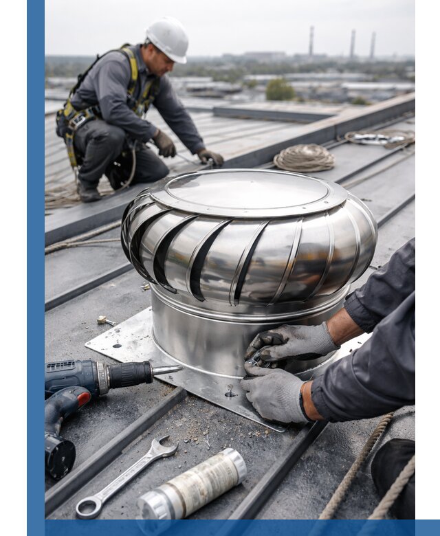 Установка дефлекторов на кровле в Угличе профессионально