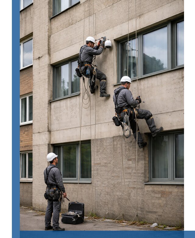 Монтаж фасадных камер видеонаблюдения в Угличе под ключ