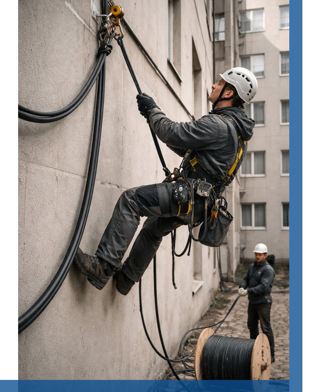 Протяжка кабеля питания на высоте в Угличе от 469 р. | ВЫСОТНИК-Глч