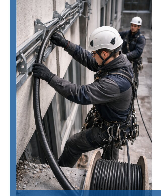 Протяжка кабеля питания на высоте в Угличе с гарантией безопасности и качества