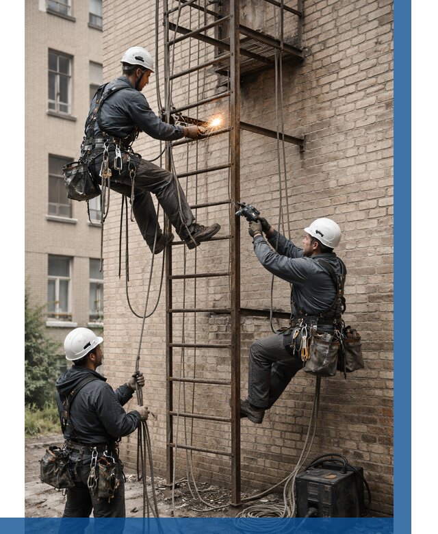 Ремонт пожарной лестницы в Угличе от 7815 р. | ВЫСОТНИК-Глч