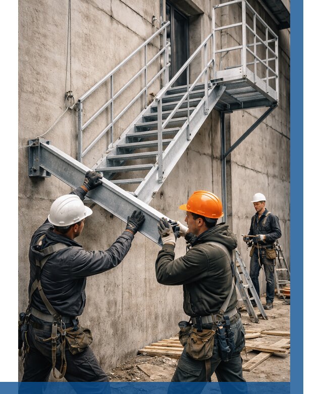 Монтаж металлических лестниц в Угличе от 15630 р. | ВЫСОТНИК-Глч