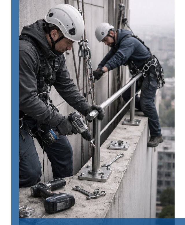 Монтаж перил на высоте в Угличе для жилых и промобъектов