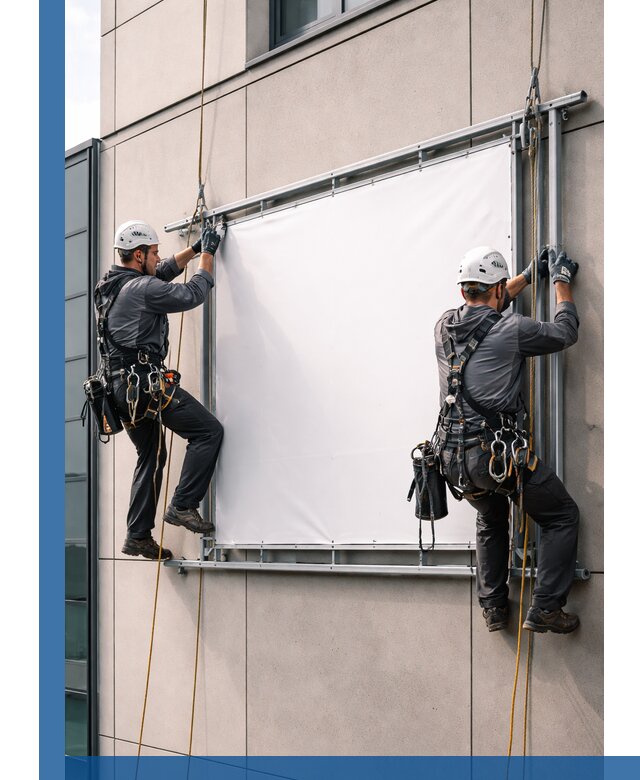 Монтаж наружной рекламной вывески в Угличе под ключ