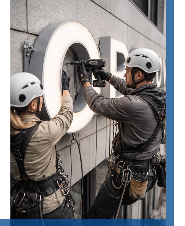 Монтаж световых букв в Угличе от 3126 р. под ключ ВЫСОТНИК-Глч